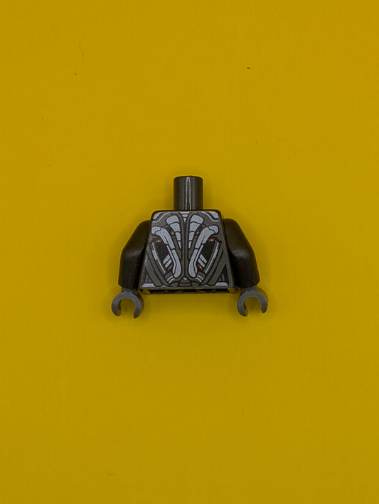 Torso Armor Robot with Light Bluish Gray Panels and Red Lights Pattern / Pearl Dark Gray Arms / Dark Bluish Gray Hands 973pb1944c01 Lego