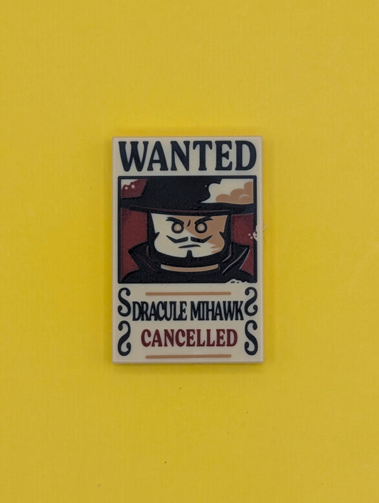 Dracule Mihawk Wanted Poster Tile One Piece Lego Part