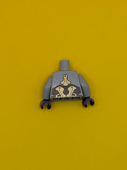 Torso Alien with Gold, Dark Brown and Silver Armor Pattern / Light Bluish Gray Arms / Dark Purple Hands 973pb1203c01 Lego