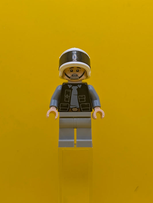 Rebel Fleet Trooper sw1391 Male, Vest with Pockets, Black Neck, Dark Brown Eyebrows Star Wars Lego Minifigure
