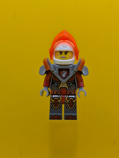 Macy Halbert nex086 Trans-Neon Orange Visor, Flat Silver Armor Nexo Knights Lego Minifigure
