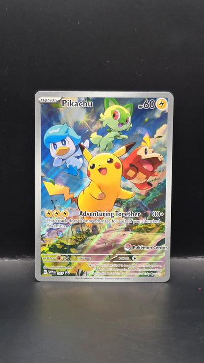 Pikachu (Pokemon Center Stamp) #027 -Scarlet and Violet Promo