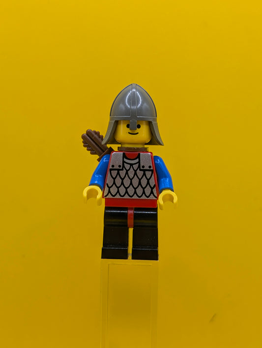 Scale Mail cas150 Red with Blue Arms, Black Legs with Red Hips, Dark Gray Neck-Protector Castle Lego Minifigure