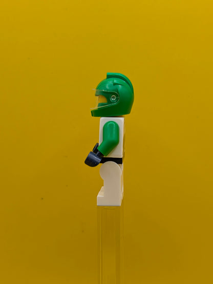 Astronaut cty1759 Female, White Spacesuit with Bright Green Arms, Bright Green Helmet, Trans-Clear Visor City Lego Minifigure