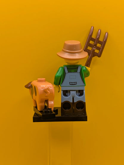 Farmer col15-1 Series 15 (Complete Set with Stand and Accessories) Lego Minifigure