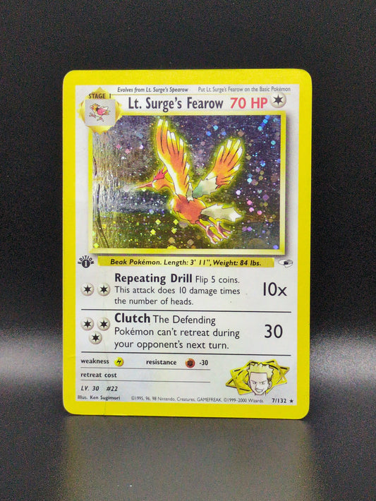 #7/132 Lt. Surge's Fearow (1st Edition) Gym Heroes