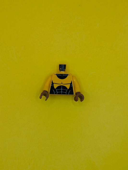 Torso Muscles Outline with Black Suit Pattern / Bright Light Orange Arms / Reddish Brown Hands 973pb1863c01 Lego