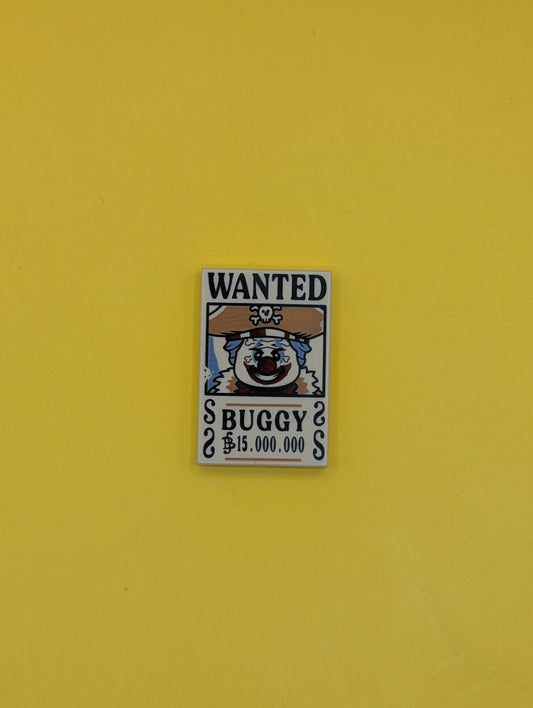 Buggy Wanted Poster One Piece Printed Tile Piece Lego Part
