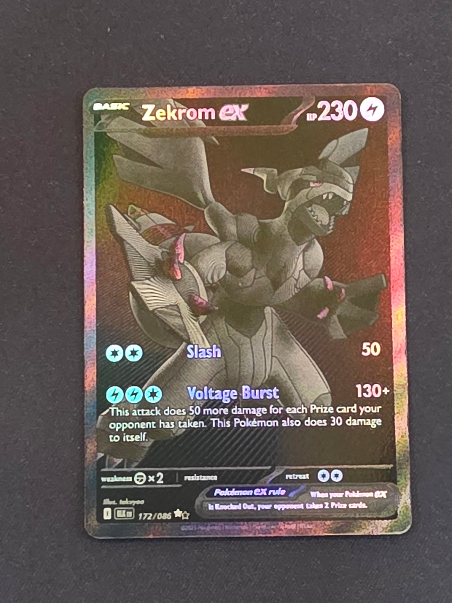 Zekrom Ex* 172/086 Black Bolt