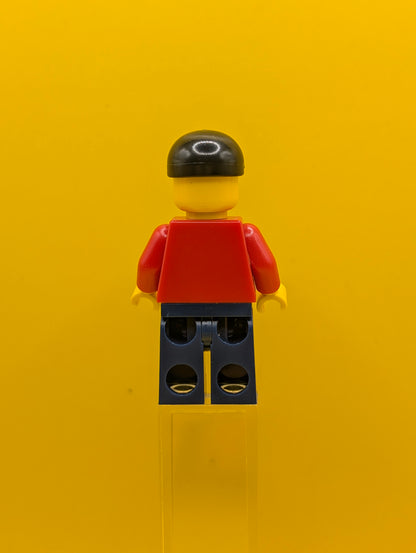 Post Office twn145 White Envelope and Stripe, Dark Blue Legs, Black Short Bill Cap City Lego Minifigure