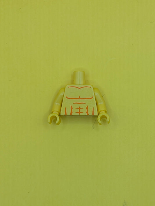 Torso Bare Chest with Muscles Outline Pattern / Yellow Arms / Yellow Hands 973pb0722c01 Lego
