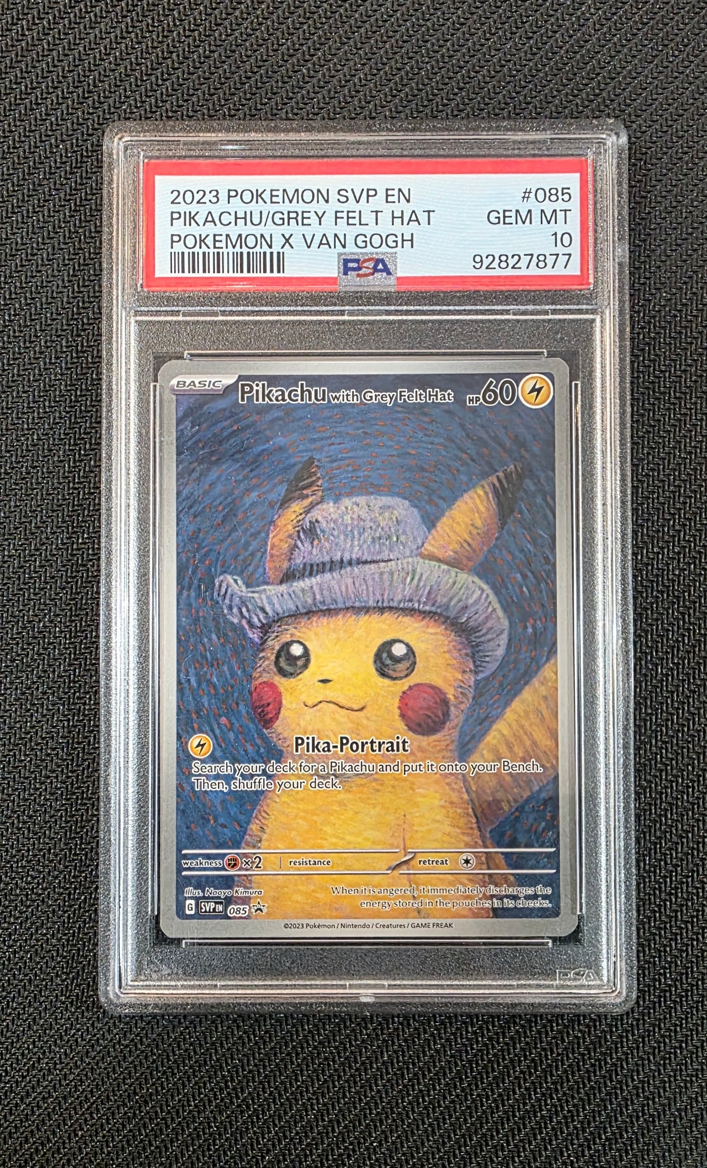 #085 Pikachu With Grey Felt Hat PSA 10