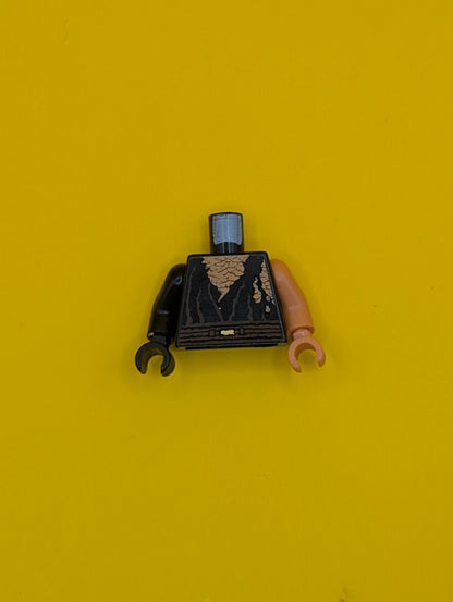 Torso SW Layered Shirt Torn Pattern / Nougat Arm Left / Black Arm Right / Nougat Hand Left / Black Hand Right 973pb0704c01 Lego