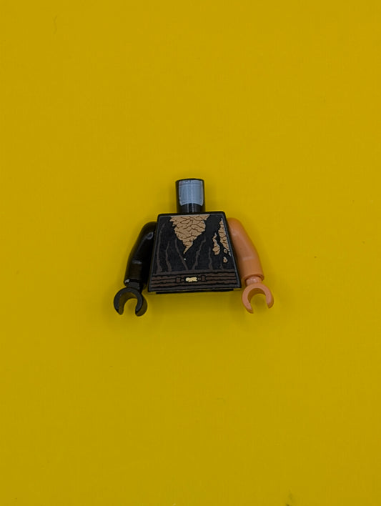 Torso SW Layered Shirt Torn Pattern / Nougat Arm Left / Black Arm Right / Nougat Hand Left / Black Hand Right 973pb0704c01 Lego