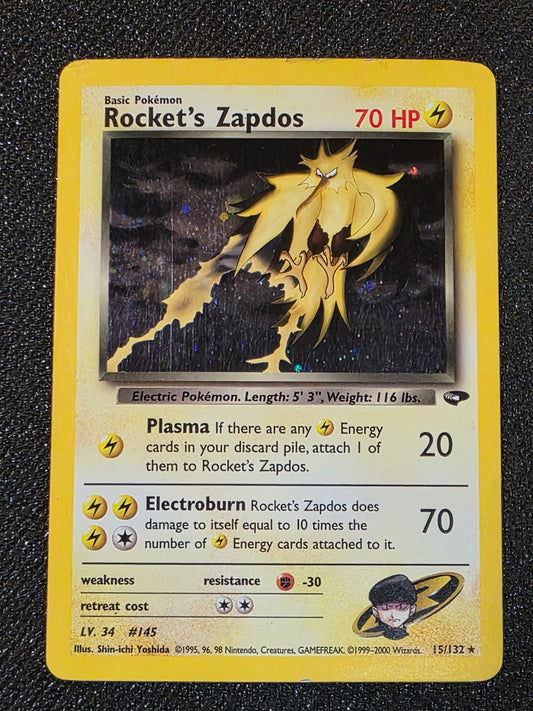 #015/132 Rocket's Zapdos Gym Challenge Holo