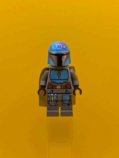 Mandalorian Tribe Warrior sw1080 Male, Olive Green Cape, Dark Azure Helmet Star Wars Lego Minifigure