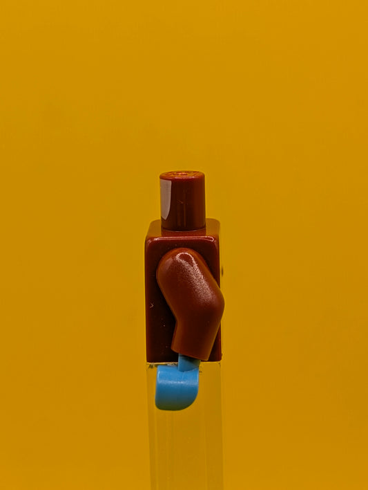 973pb2682c01 Torso Open Jacket with Badge over Reddish Brown Shirt and Harness Pattern / Dark Red Arms / Dark Azure Hands Lego