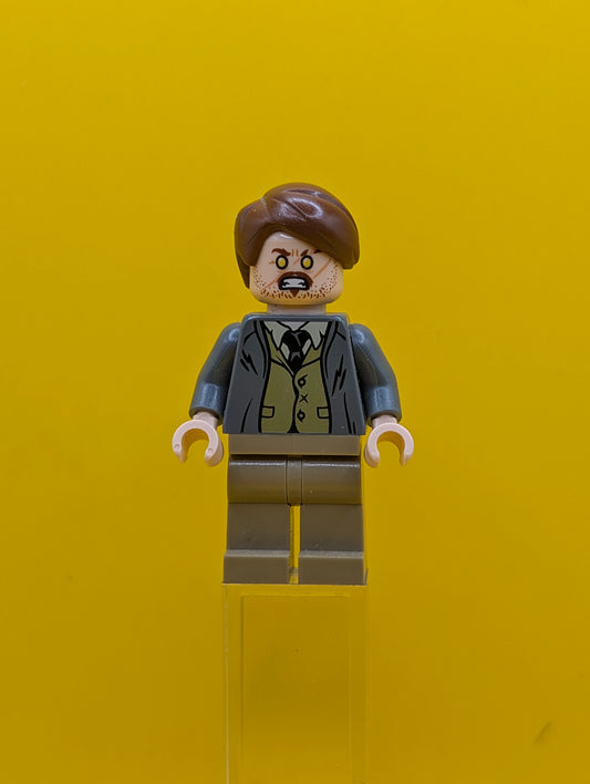 Professor Remus Lupin  hp157 Dark Bluish Gray Jacket, Olive Green Vest Harry Potter Lego Minifigure