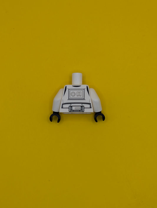Torso SW Armor Stormtrooper, Detailed Armor without Shoulder Belts Pattern / White Arms / Black Hands 973pb1712c01 Lego