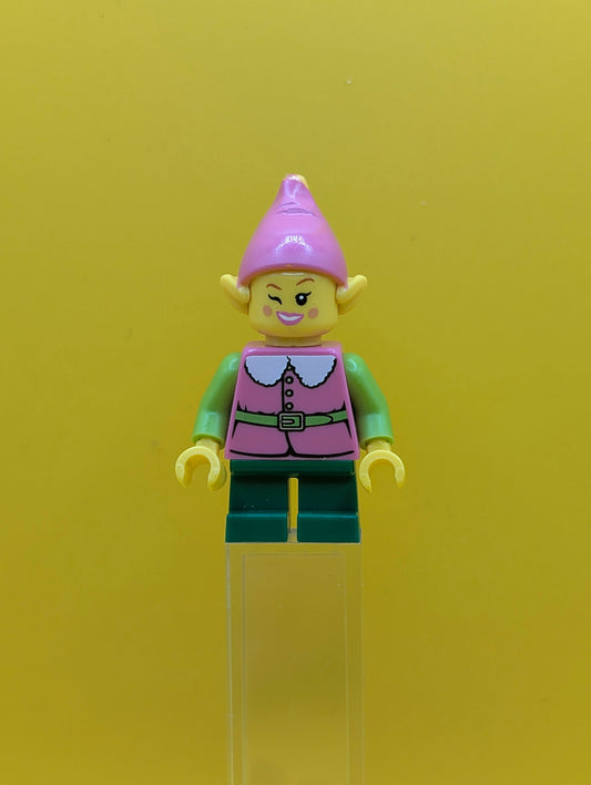 Pink Elf hol235 Green Legs Holiday Lego Minifigure