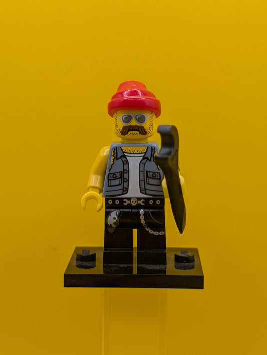 Motorcycle Mechanic col10-16 Series 10 (Complete Set with Stand and Accessories) Cmf Lego Minifigure