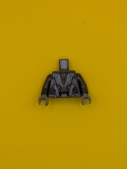 Torso Armor Robot with Light Bluish Gray Panels and Red Lights Pattern / Pearl Dark Gray Arms / Dark Bluish Gray Hands 973pb1944c01 Lego