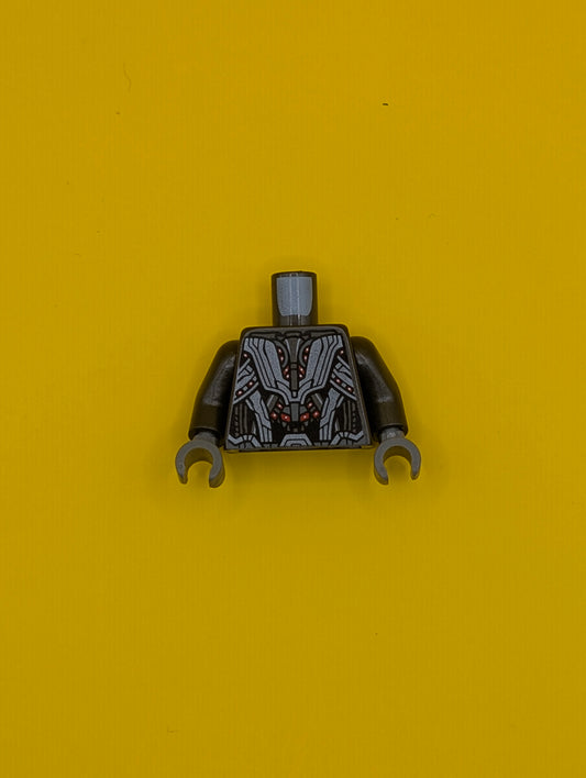 Torso Armor Robot with Light Bluish Gray Panels and Red Lights Pattern / Pearl Dark Gray Arms / Dark Bluish Gray Hands 973pb1944c01 Lego