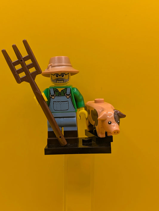 Farmer col15-1 Series 15 (Complete Set with Stand and Accessories) Lego Minifigure