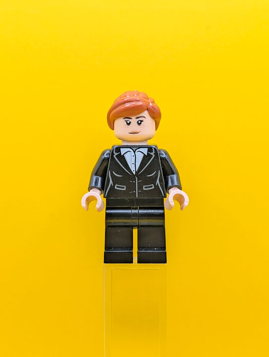 Pepper Potts sh0740 Black Suit, Dark Orange Ponytail Marvel Lego Minifigure