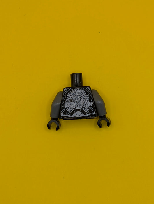 Torso Armor with Silver Exoskeleton and Dark Red Claw Scratch Marks Pattern / Dark Bluish Gray Arms / Black Hands 973pb1730c01 Lego