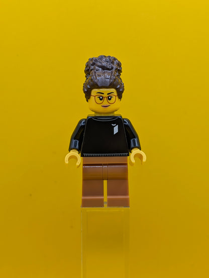 LEGO Ideas Designer idea239 Female, Black Sweater with LEGO Ideas Logo, Medium Nougat Legs Lego Ideas Minifigure