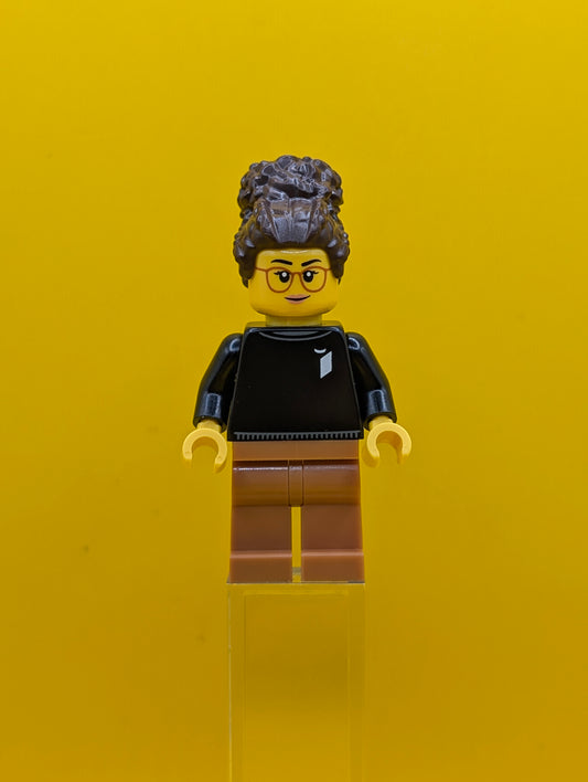 LEGO Ideas Designer idea239 Female, Black Sweater with LEGO Ideas Logo, Medium Nougat Legs Lego Ideas Minifigure
