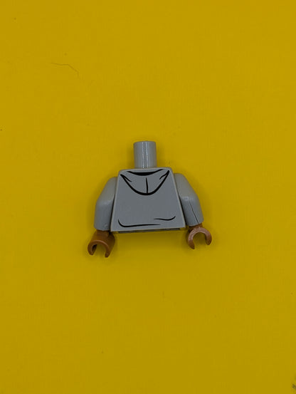 Torso Hoodie Open with Pockets and Dark Bluish Gray Drawstrings over Dark Red Shirt Pattern / Light Bluish Gray Arms / Medium Nougat Hands 973pb2066c03 Lego