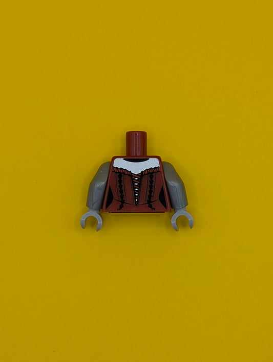 Torso Female Laced Corset with Red Frills and Pendant Pattern / Flat Silver Arms / Light Bluish Gray Hands 973pb1587c01 Lego