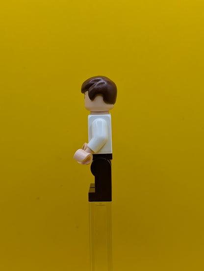 Han Solo sw0403 White Shirt with Wrinkles on Front, Reddish Brown Legs, Dual Sided Head Star Wars Lego Minifigure